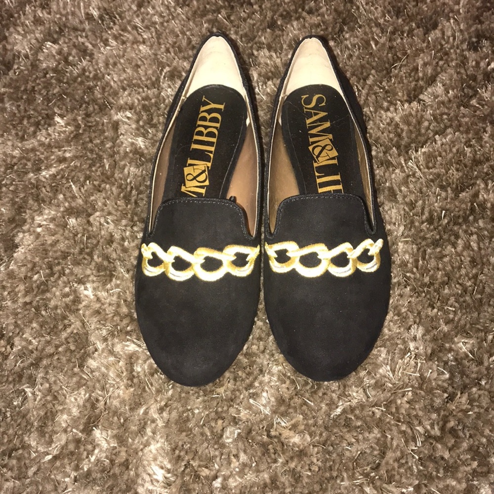 Sam & Libby Black Suede Loafers/Flats Size 7.5 NEW